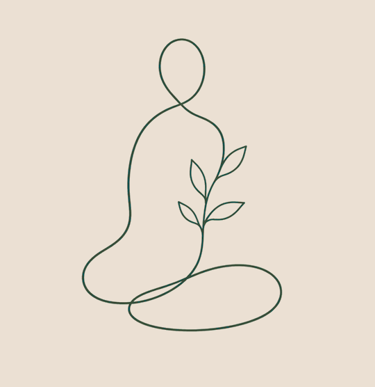 Meditáló alak — egyéni tanácsadás illusztráció